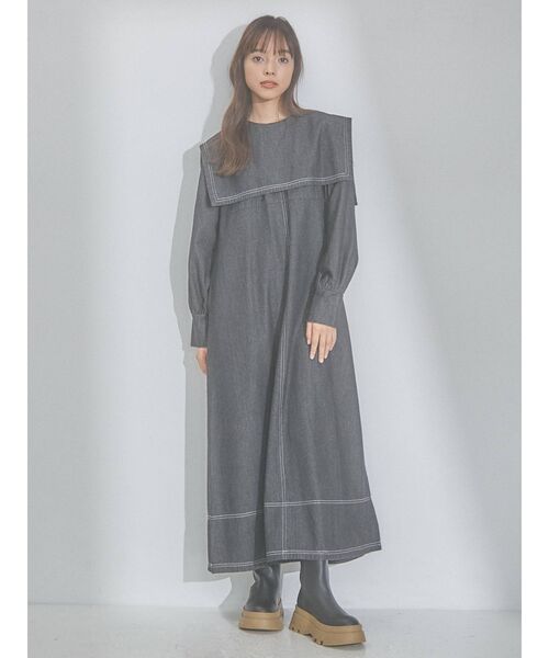 merry jenny（メリージェニー）の「トラックソールサイドゴアブーツ（ブーツ・レディース・ベージュ/ブラック・MEDIUM/LARGE）」の3枚目の写真