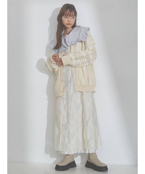 merry jenny（メリージェニー）の「トラックソールサイドゴアブーツ（ブーツ・レディース・ベージュ/ブラック・MEDIUM/LARGE）」の6枚目の写真