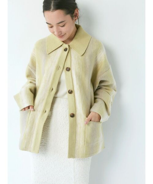 Ungrid(アングリッド)の「ストライプ柄ニットカーデ(カーディガン/ボレロ・レディース・グリーン/ブルー・FREE)」の3枚目の写真