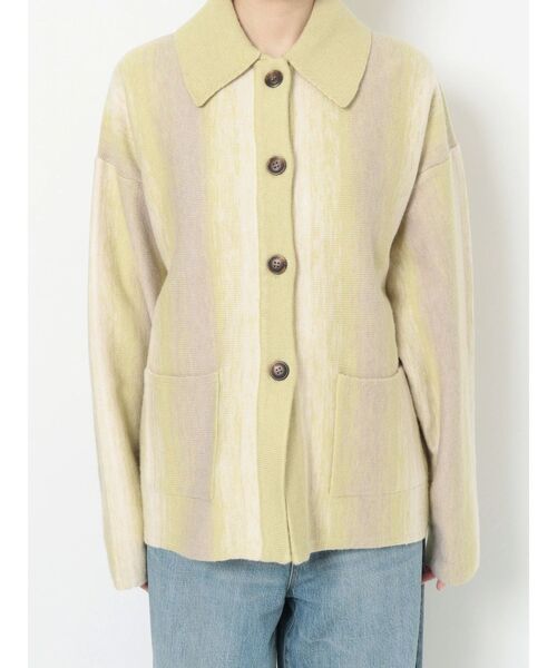 Ungrid(アングリッド)の「ストライプ柄ニットカーデ(カーディガン/ボレロ・レディース・グリーン/ブルー・FREE)」の13枚目の写真