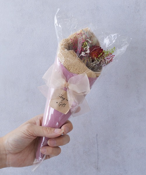 BIRTHDAY BAR(バースデイバー)の「flower handkerchief bouquet ハンカチブーケ(ハンカチ/ハンドタオル・レディース・ベージュ/グレー/ピンク/パープル/レッド・フリー)」の3枚目の写真