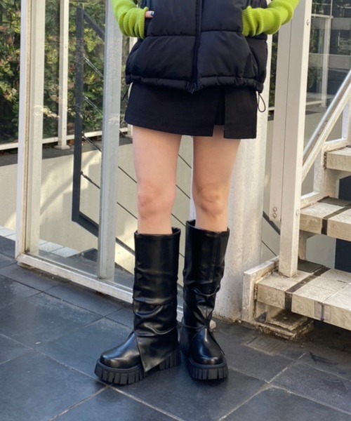 WEGO（ウィゴー）の「WEGO/シャーリングブーツ（ブーツ・レディース・ブラック・MEDIUM/LARGE）」の4枚目の写真