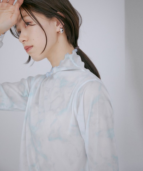 VIS(ビス)の「【洗える】前後2WAYシアーハイネックメローインナー(Tシャツ/カットソー・レディース・ホワイト/ブラック/ホワイト系その他・FREE)」の12枚目の写真