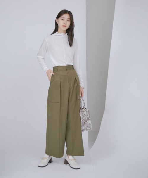 VIS(ビス)の「【洗える】前後2WAYシアーハイネックメローインナー(Tシャツ/カットソー・レディース・ホワイト/ブラック/ホワイト系その他・FREE)」の16枚目の写真