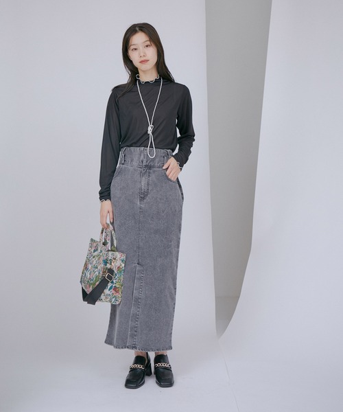 VIS(ビス)の「【洗える】前後2WAYシアーハイネックメローインナー(Tシャツ/カットソー・レディース・ホワイト/ブラック/ホワイト系その他・FREE)」の19枚目の写真