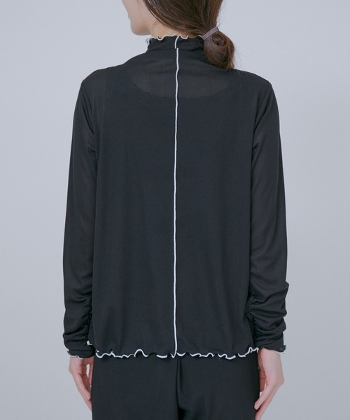 VIS(ビス)の「【洗える】前後2WAYシアーハイネックメローインナー(Tシャツ/カットソー・レディース・ホワイト/ブラック/ホワイト系その他・FREE)」の22枚目の写真