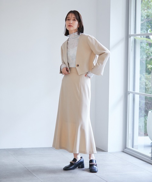 VIS(ビス)の「【洗える】前後2WAYシアーハイネックメローインナー(Tシャツ/カットソー・レディース・ホワイト/ブラック/ホワイト系その他・FREE)」の10枚目の写真