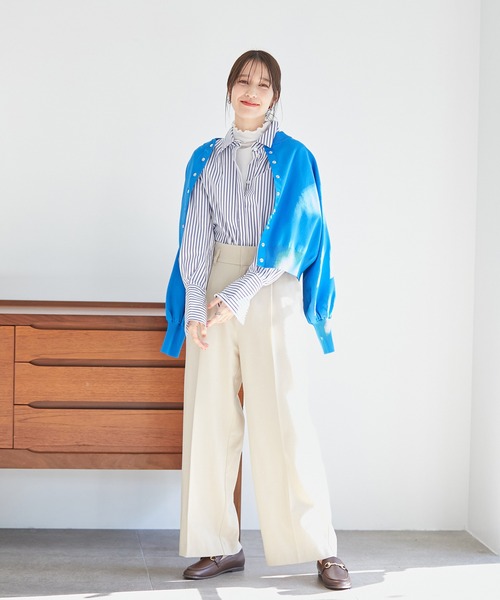 VIS(ビス)の「【洗える】前後2WAYシアーハイネックメローインナー(Tシャツ/カットソー・レディース・ホワイト/ブラック/ホワイト系その他・FREE)」の11枚目の写真