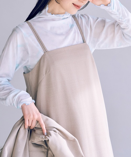 VIS(ビス)の「【洗える】前後2WAYシアーハイネックメローインナー(Tシャツ/カットソー・レディース・ホワイト/ブラック/ホワイト系その他・FREE)」の6枚目の写真