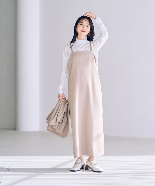 VIS(ビス)の「【洗える】前後2WAYシアーハイネックメローインナー(Tシャツ/カットソー・レディース・ホワイト/ブラック/ホワイト系その他・FREE)」の8枚目の写真