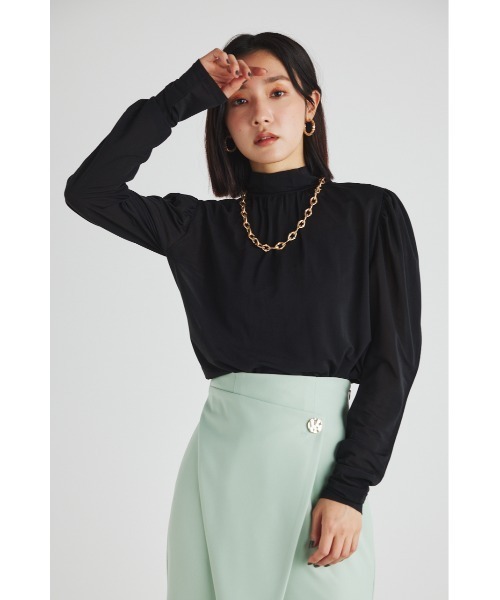 rienda（リエンダ）の「ラウンドスリーブシアートップス 春服（Tシャツ/カットソー・レディース・ライトベージュ/ブラック/ライトブルー/ピンク・FREE）」の13枚目の写真