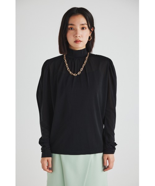 rienda（リエンダ）の「ラウンドスリーブシアートップス 春服（Tシャツ/カットソー・レディース・ライトベージュ/ブラック/ライトブルー/ピンク・FREE）」の17枚目の写真