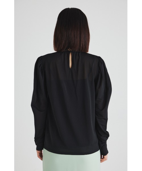 rienda（リエンダ）の「ラウンドスリーブシアートップス 春服（Tシャツ/カットソー・レディース・ライトベージュ/ブラック/ライトブルー/ピンク・FREE）」の18枚目の写真