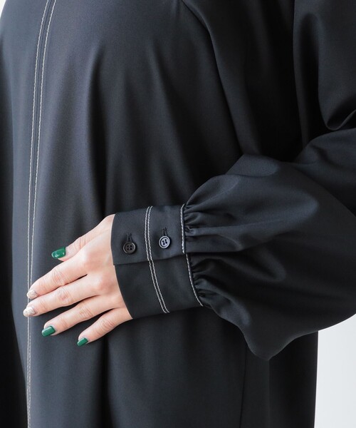 Ray BEAMS（レイビームス）の「Ray BEAMS / 配色 ステッチ マーメイド ワンピース（ワンピース・レディース・ブラック/ミント・ONE SIZE）」の7枚目の写真