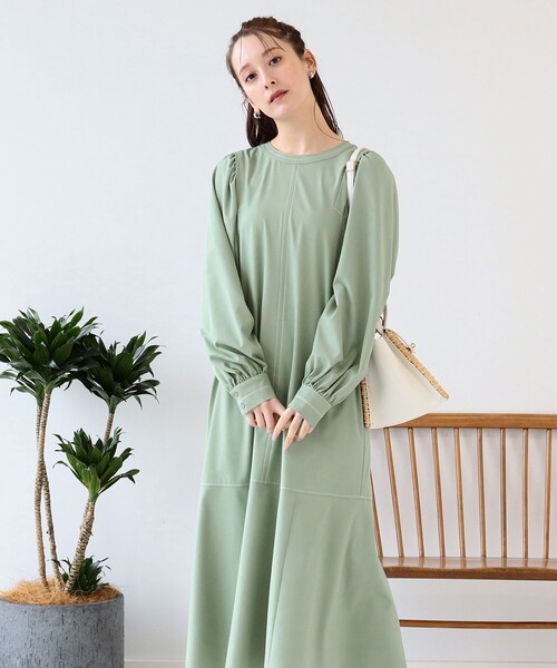 Ray BEAMS（レイビームス）の「Ray BEAMS / 配色 ステッチ マーメイド ワンピース（ワンピース・レディース・ブラック/ミント・ONE SIZE）」の11枚目の写真