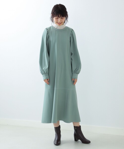 Ray BEAMS（レイビームス）の「Ray BEAMS / 配色 ステッチ マーメイド ワンピース（ワンピース・レディース・ブラック/ミント・ONE SIZE）」の18枚目の写真