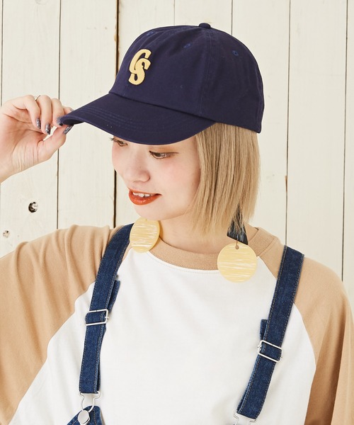 CUBE SUGAR(キューブシュガー)の「コットンツイルロゴベースボールキャップ(キャップ・レディース・ブラウン/ホワイト×ネイビー/ネイビー/ホワイト×グリーン・M)」の4枚目の写真