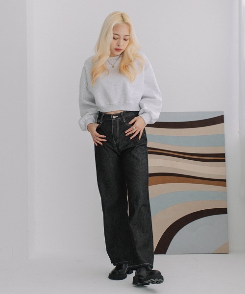 Flugge（フラッジー）の「volume sleeve short sweat/ボリュームスリーブショートスウェット（スウェット・レディース・グレー/アッシュ/ブラック・FREE）」の19枚目の写真