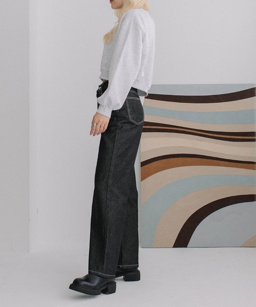 Flugge（フラッジー）の「volume sleeve short sweat/ボリュームスリーブショートスウェット（スウェット・レディース・グレー/アッシュ/ブラック・FREE）」の20枚目の写真