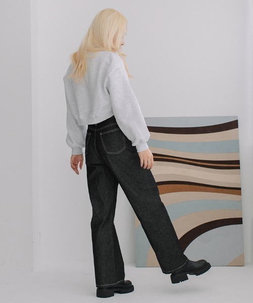 Flugge（フラッジー）の「volume sleeve short sweat/ボリュームスリーブショートスウェット（スウェット・レディース・グレー/アッシュ/ブラック・FREE）」の21枚目の写真