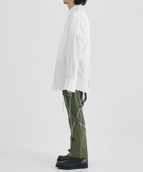 sulvam(サルバム)の「【sulvam / サルバム】SHOULDER LOCK OPEN SHIRTS / ショルダーロックオープンシャツ(シャツ/ブラウス・メンズ・ブラック/ホワイト・SMALL/MEDIUM)」の8枚目の写真