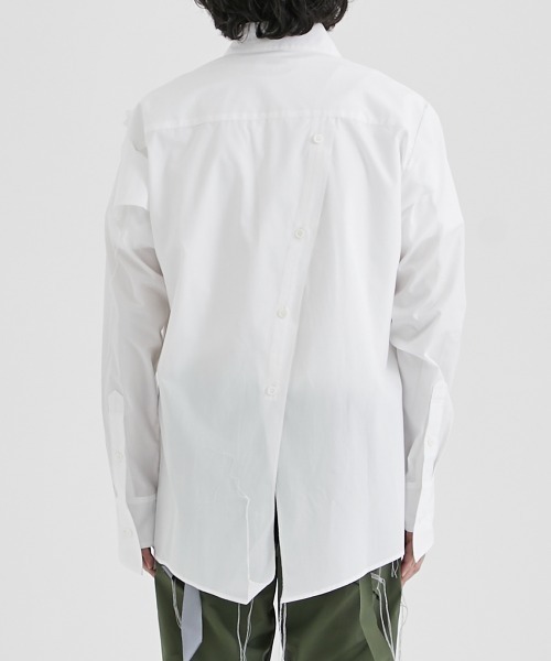 sulvam(サルバム)の「【sulvam / サルバム】SHOULDER LOCK OPEN SHIRTS / ショルダーロックオープンシャツ(シャツ/ブラウス・メンズ・ブラック/ホワイト・SMALL/MEDIUM)」の11枚目の写真