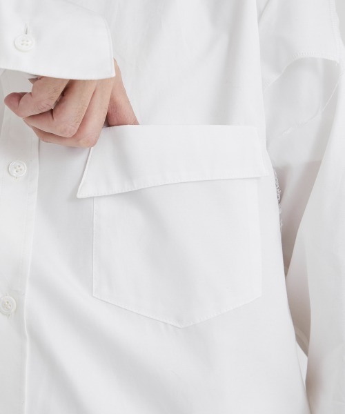 sulvam(サルバム)の「【sulvam / サルバム】SHOULDER LOCK OPEN SHIRTS / ショルダーロックオープンシャツ(シャツ/ブラウス・メンズ・ブラック/ホワイト・SMALL/MEDIUM)」の17枚目の写真