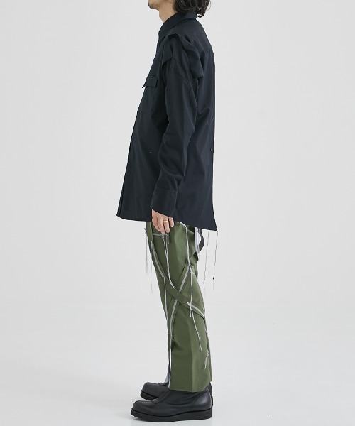 sulvam(サルバム)の「【sulvam / サルバム】SHOULDER LOCK OPEN SHIRTS / ショルダーロックオープンシャツ(シャツ/ブラウス・メンズ・ブラック/ホワイト・SMALL/MEDIUM)」の12枚目の写真