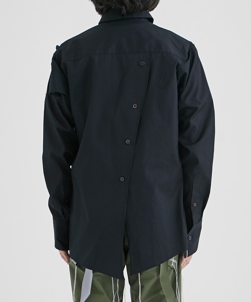 【中古】サルバム sulvam ショルダーカッティング長袖シャツ L 黒 ブラック SP-B01-001 メンズ sulvam / サルバム】SHOULDER LOCK OPEN SHIRTS / ショルダーロック