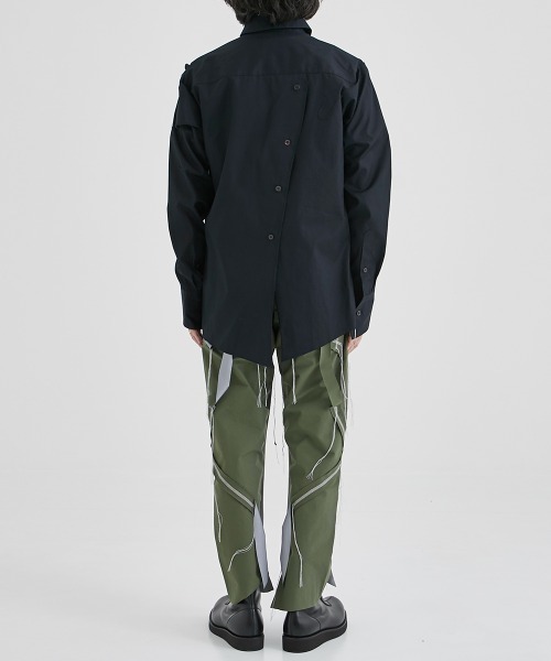 sulvam(サルバム)の「【sulvam / サルバム】SHOULDER LOCK OPEN SHIRTS / ショルダーロックオープンシャツ(シャツ/ブラウス・メンズ・ブラック/ホワイト・SMALL/MEDIUM)」の18枚目の写真