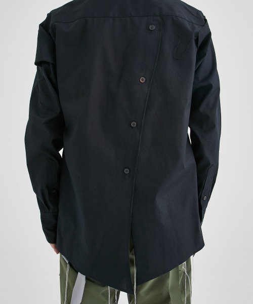 sulvam(サルバム)の「【sulvam / サルバム】SHOULDER LOCK OPEN SHIRTS / ショルダーロックオープンシャツ(シャツ/ブラウス・メンズ・ブラック/ホワイト・SMALL/MEDIUM)」の13枚目の写真