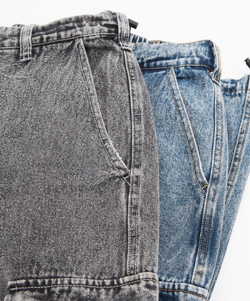 improves(インプローブス)の「ケミカル ウォッシュ デニム ワイド カーゴパンツ(デニムパンツ・メンズ・ブラック/ネイビー・LARGE/MEDIUM)」の8枚目の写真