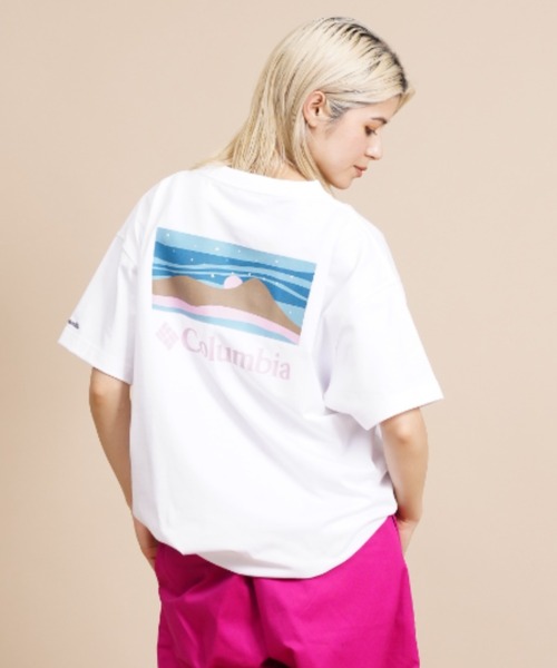 Columbia（コロンビア）の「【ムラサキスポーツ別注】columbia/コロンビア  ビッグシルエット/オーバーサイズ/バックプリントTシャツ PL9153（Tシャツ/カットソー・レディース・ブラック/グレー/ホワイト/カーキ・S/M/L）」の2枚目の写真