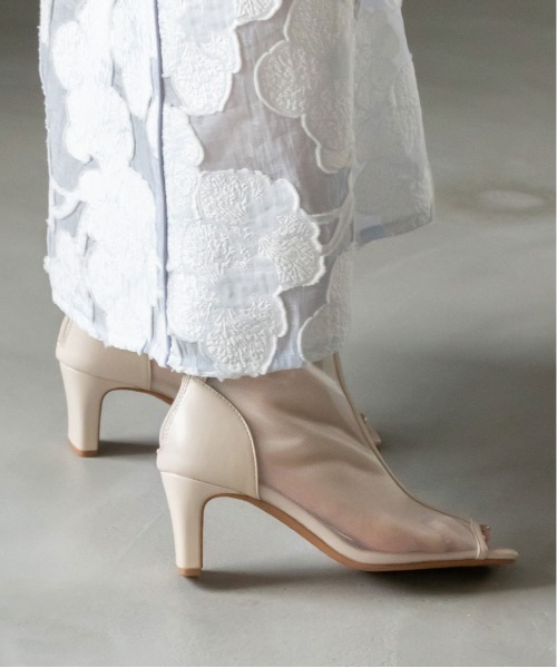 RANDA（ランダ）の「オープントゥシアーショートブーツ（ブーツ・レディース・ブラウン/ピンク/アイボリー・LL/S/M/L）」の5枚目の写真