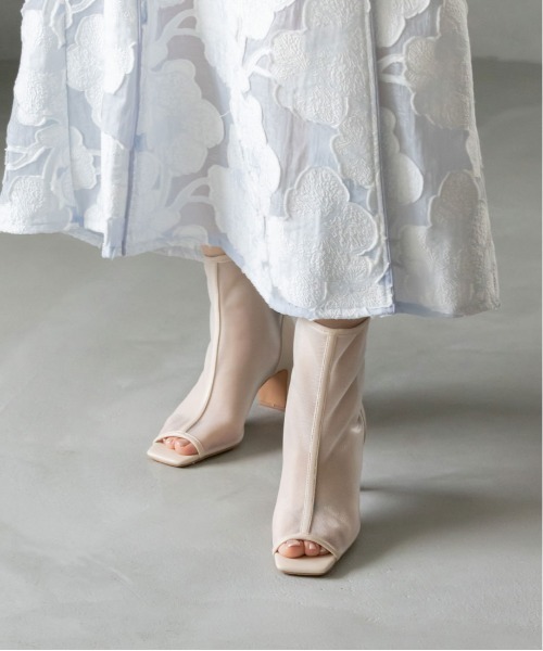 RANDA（ランダ）の「オープントゥシアーショートブーツ（ブーツ・レディース・ブラウン/ピンク/アイボリー・LL/S/M/L）」の8枚目の写真