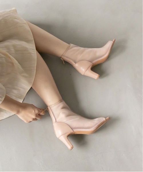 RANDA（ランダ）の「オープントゥシアーショートブーツ（ブーツ・レディース・ブラウン/ピンク/アイボリー・LL/S/M/L）」の16枚目の写真