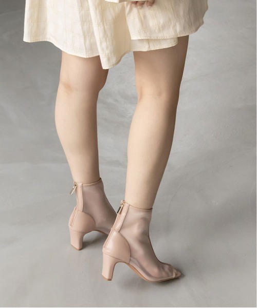 RANDA（ランダ）の「オープントゥシアーショートブーツ（ブーツ・レディース・ブラウン/ピンク/アイボリー・LL/S/M/L）」の15枚目の写真