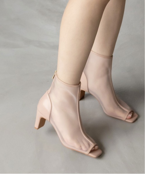 RANDA（ランダ）の「オープントゥシアーショートブーツ（ブーツ・レディース・ブラウン/ピンク/アイボリー・LL/S/M/L）」の13枚目の写真