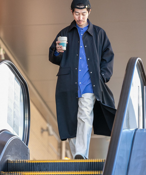 ITEMS URBANRESEARCH(アイテムズ アーバンリサーチ)の「ポリツイル ステンカラーオーバーコート(ステンカラーコート・メンズ・モカ/ブラック・MEDIUM/LARGE)」の8枚目の写真