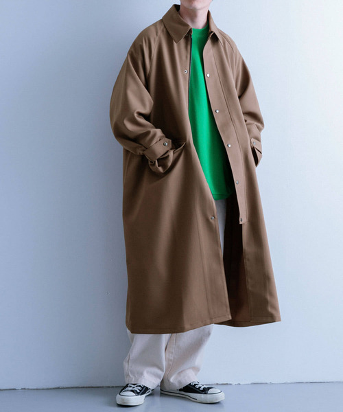 ITEMS URBANRESEARCH（アイテムズ アーバンリサーチ）の「ポリツイル ステンカラーオーバーコート（ステンカラーコート・メンズ・モカ/ブラック・MEDIUM/LARGE）」の11枚目の写真