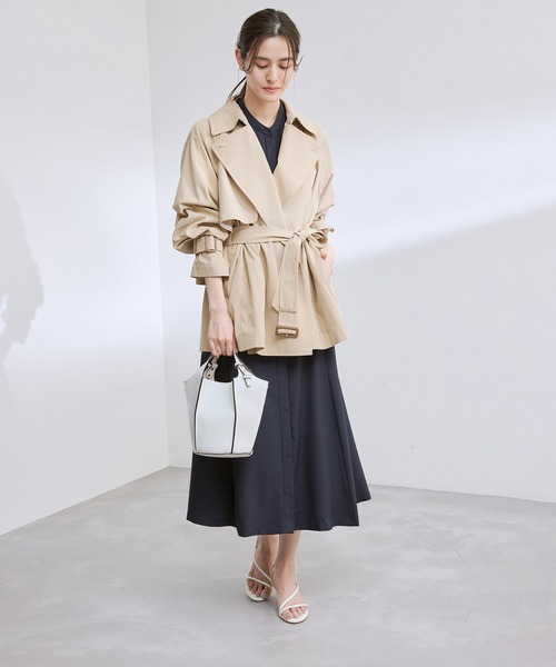 ROPE'（ロペ）の「【一部直営店舗・WEB限定】パネルプリーツミドルバッグ/ポーチ付き（ハンドバッグ・レディース・ミント/ホワイト/ベージュ系その他・FREE）」の8枚目の写真