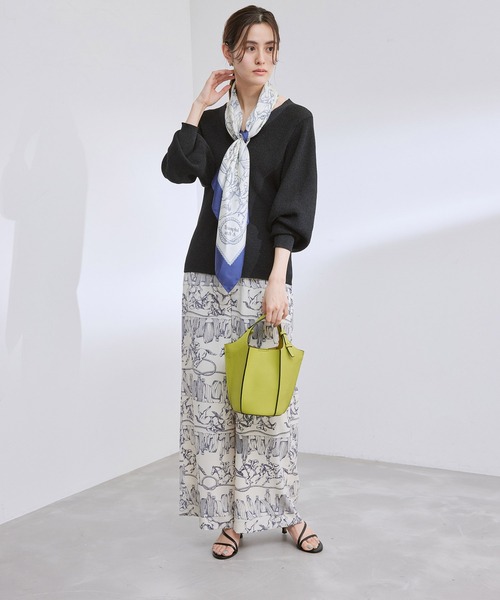 ROPE'（ロペ）の「【一部直営店舗・WEB限定】パネルプリーツミドルバッグ/ポーチ付き（ハンドバッグ・レディース・ミント/ホワイト/ベージュ系その他・FREE）」の13枚目の写真