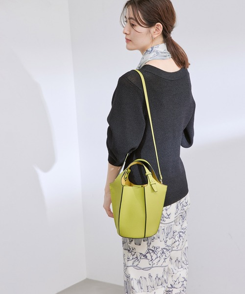 ROPE'（ロペ）の「【一部直営店舗・WEB限定】パネルプリーツミドルバッグ/ポーチ付き（ハンドバッグ・レディース・ミント/ホワイト/ベージュ系その他・FREE）」の14枚目の写真