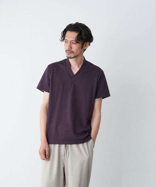 和ROBE(ワローブ)の「JUBAN TEE(Tシャツ/カットソー・メンズ・ホワイト/グレー/ネイビー/カーキ/ライトグレー/ダークネイビー/アッシュグレー/グリーン/ブラウン/ブラック/ターコイズブルー/オレンジ/ベージュ/ワインレッド/プラム/エメラルド/パープル系/ダークカーキ・1/3/2/4/5)」の15枚目の写真