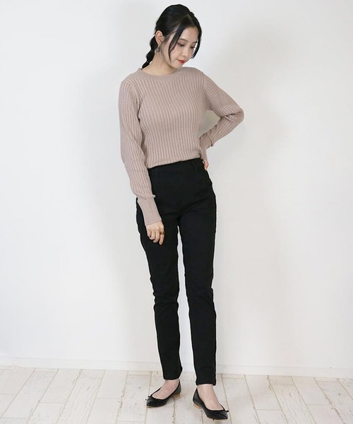 atONE（アットワン）の「atONE オールラバーウエストスリムパンツ（チノパンツ・レディース・ベージュ/ナチュラル/チャコールグレー/クリーム/カーキ/ブラック・L/LL/4L/3L/M）」の13枚目の写真