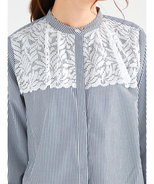 Te chichi（テチチ）の「ストライプアソートヨークレースブラウス（シャツ/ブラウス・レディース・オフホワイト/ネイビー・ﾌﾘ-）」の16枚目の写真