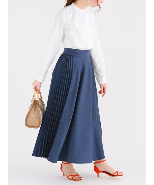 Te chichi（テチチ）の「ストライプアソートヨークレースブラウス（シャツ/ブラウス・レディース・オフホワイト/ネイビー・ﾌﾘ-）」の4枚目の写真