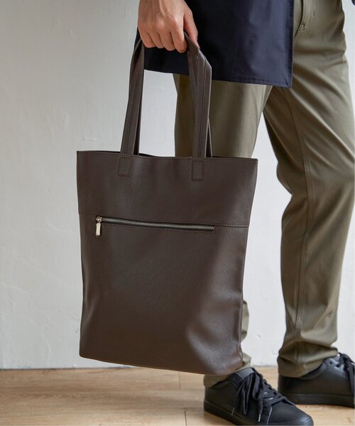 ikka(イッカ)の「レザータッチサフィアーノトート(トートバッグ・メンズ・ブラック/ネイビー/ダークネイビー/ダークブラウン/モカ・FREE)」の20枚目の写真