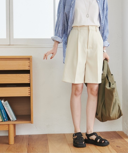 ANGIE(アンジー)の「リネンライクハーフパンツ(その他パンツ・レディース・アイボリー/ブラック・FREE)」の15枚目の写真