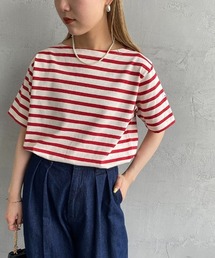 [ORCIVAL/オーシバル] ボートネック ショートスリーブTシャツ